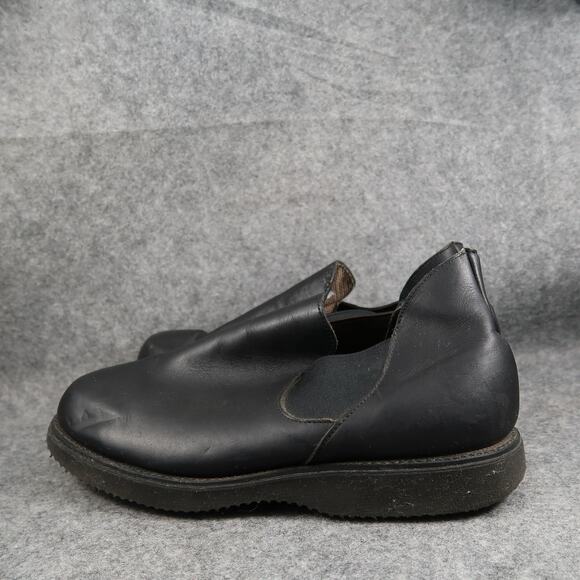 Work America Shoes Mens 10.5 EE Slip On Moc Low Boot Black Leather Eva Tech Sole main image 10